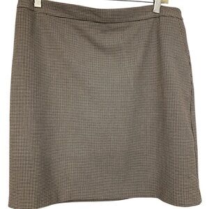 Rachel Zoe Chocolate Brown and Cream Checkered A-Line Skirt in size 10